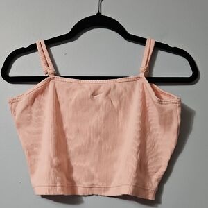 Nike Light Pink Ribbed Women's Crop Top Size XL